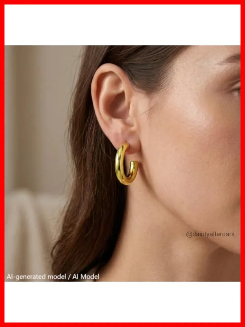 18K Gold Plated Hoop Earrings, Chunky Hypoallergenic
